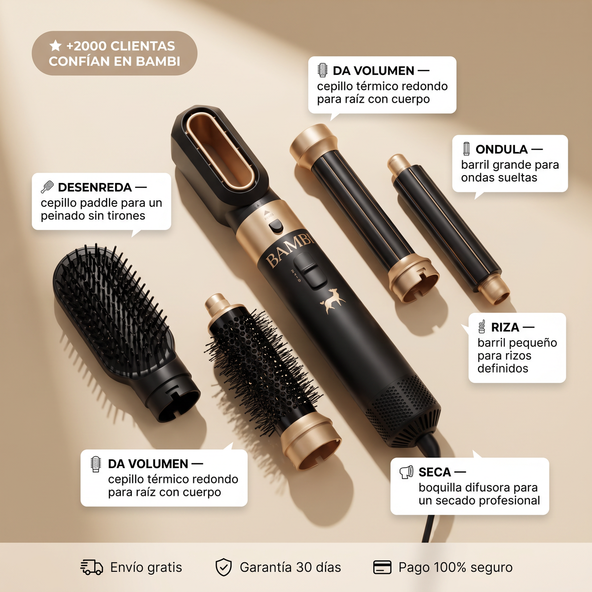 BAMBI Secador 5 en 1 Premium